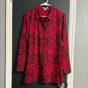 Coldwater Creek Paisley No Iron Tunic Size: L (14)